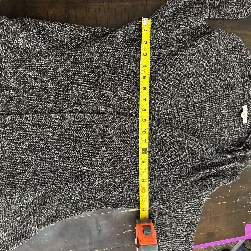 Eileen Fisher‎ Tan & Black Marled Linen Open Front Cardigan Size Large Lagenlook - Picture 7 of 9